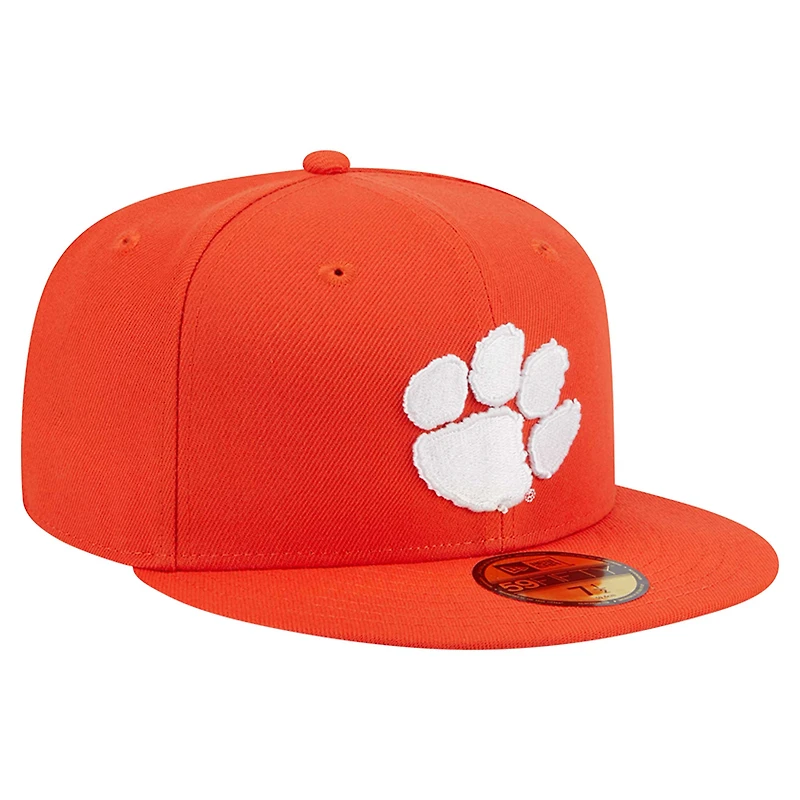 Casquette ajustée 59FIFTY orange des Clemson Tigers de New Era pour homme