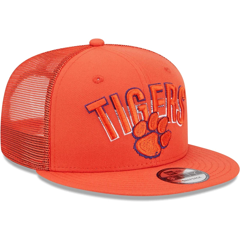 Men's New Era Orange Clemson Tigers Grade Trucker 9FIFTY Snapback Hat
