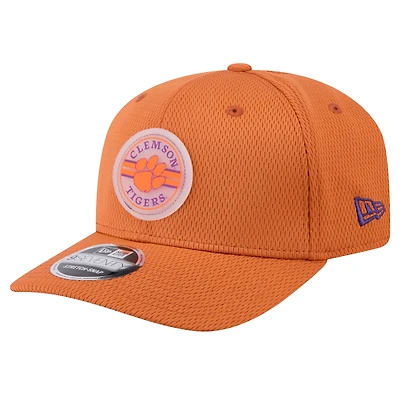 Men's New Era Orange Clemson Tigers Patched 9SEVENTY Stretch-Snap Adjustable Hat