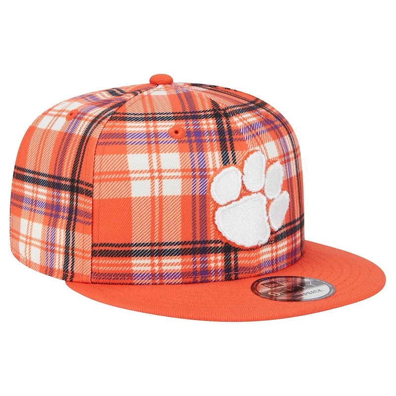 Casquette à visière plate orange New Era Clemson Tigers 9FIFTY pour homme