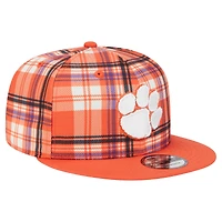 Casquette à visière plate orange New Era Clemson Tigers 9FIFTY pour homme