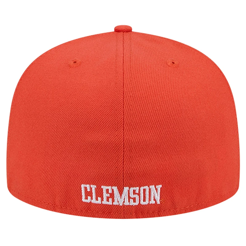 Men's New Era Orange  Clemson Tigers Throwback 59FIFTY Fitted Hat