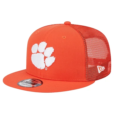 Casquette snapback orange Clemson Tigers 9FIFTY Trucker de New Era pour homme
