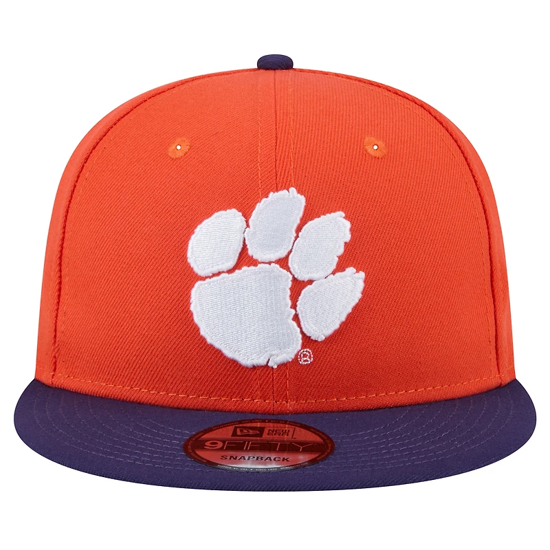 Men's New Era Orange Clemson Tigers Two-Tone 9FIFTY Snapback Hat