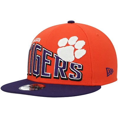 Casquette Snapback 9FIFTY Vintage Wave bicolore orange Clemson Tigers New Era pour homme