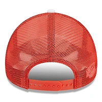 Casquette de camionneur réglable Clemson Tigers Court Sport Foam A-Frame 9FORTY New Era blanc/orange pour hommes