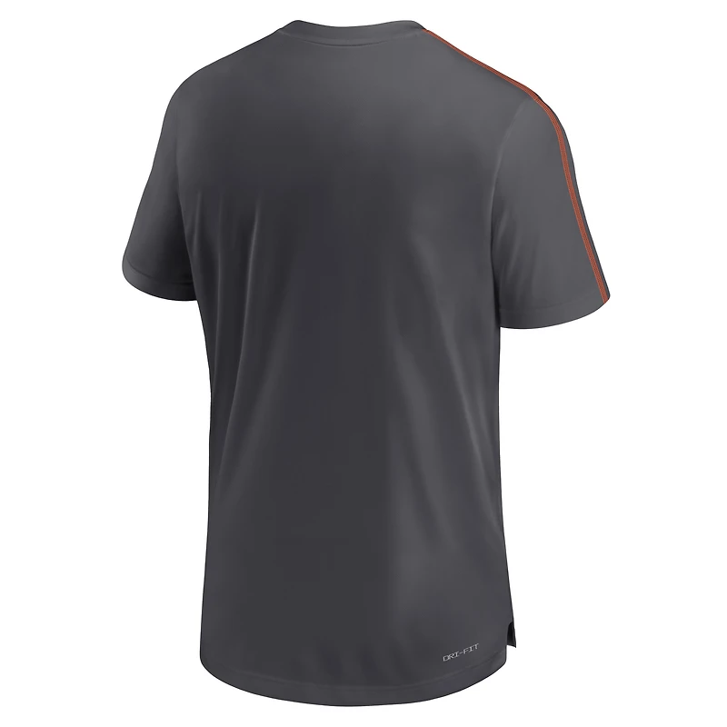 Men's Nike Anthracite Clemson Tigers 2024 Sideline Coach Performance Top