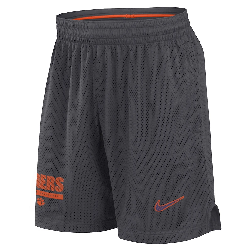 Men's Nike Anthracite Clemson Tigers 2024 Sideline Performance Mesh Shorts