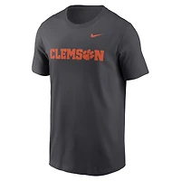 T-shirt Nike Clemson Tigers Primetime Wordmark pour homme, anthracite