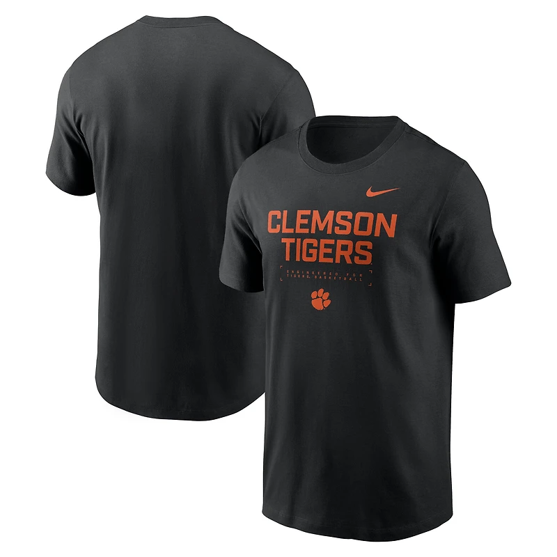 T-shirt Nike noir pour homme Clemson Tigers 2025 Courtside Basketball Performance