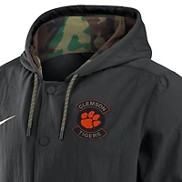Men's Nike Black Clemson Tigers 2025 NCAA Military Appreciation Full-Snap Jacket