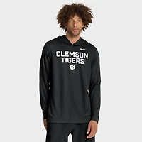 Men's Nike Black Clemson Tigers 2025 Sideline Dri-FIT Long Sleeve Hoodie T-Shirt