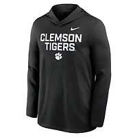 T-shirt à capuche et manches longues Nike Dri-FIT noir pour homme, Clemson Tigers 2025