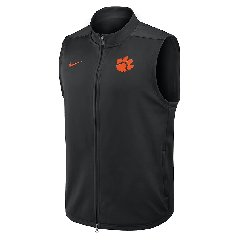 Gilet zippé Nike noir Clemson Tigers Primetime Victory Therma-FIT pour homme