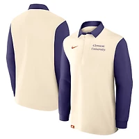 Maillot de rugby à manches longues Nike pour homme, crème/violet, Clemson Tigers