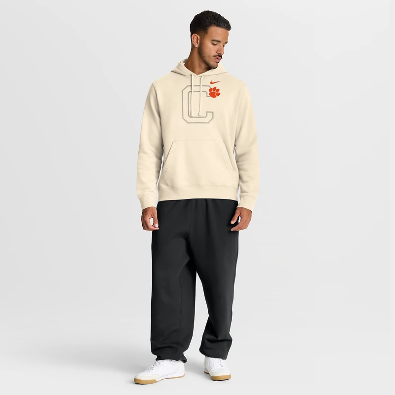 Sweat à capuche Nike Cream Clemson Tigers Campus Shadow pour homme