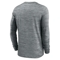 T-shirt Nike gris à manches longues Clemson Tigers 2024 Sideline Velocity Dri-FIT pour homme
