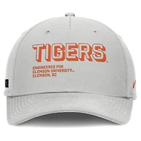Casquette ajustable Nike grise Clemson Tigers 2025 Sideline Dust Pinched Rise pour homme