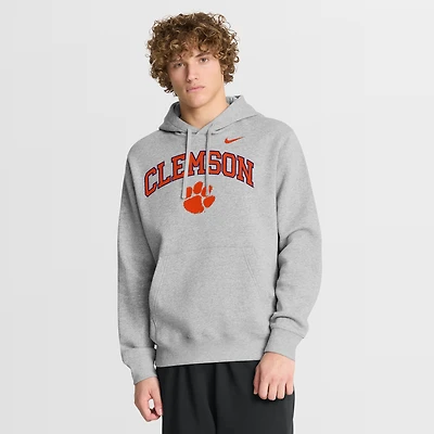 Sweat à capuche Nike gris Clemson Tigers Club Fleece Arch pour homme