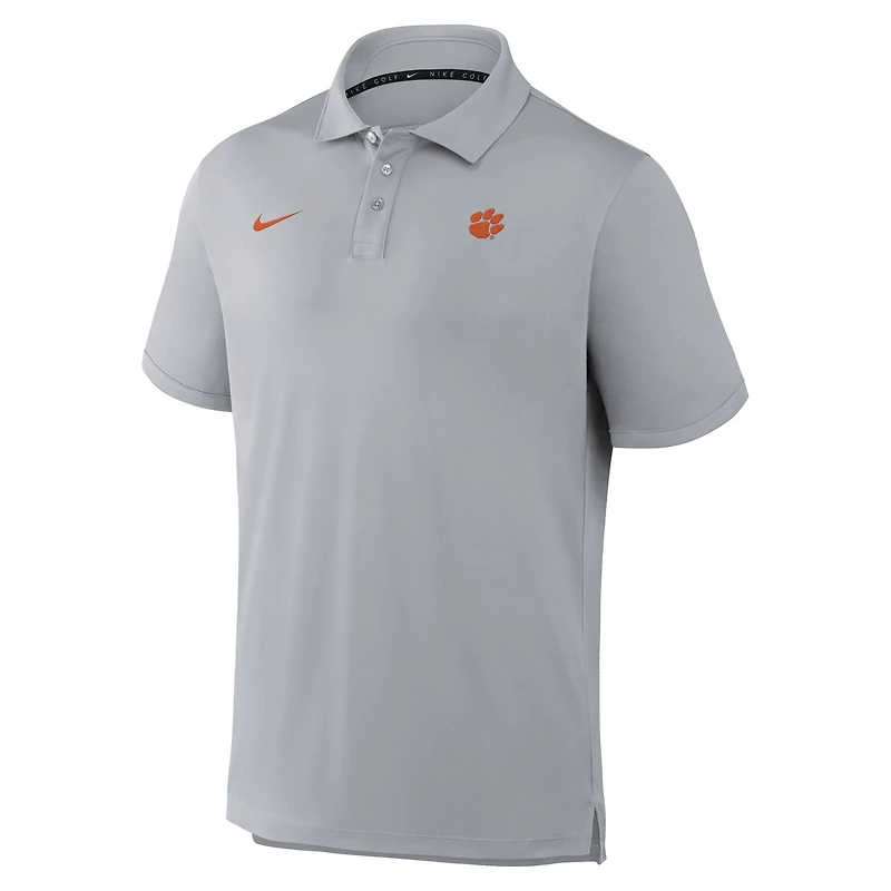 Men's Nike Gray Clemson Tigers Par Dri-FIT Polo