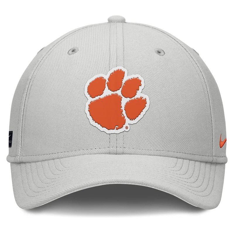 Casquette Nike grise Clemson Tigers Rise Practice Performance Flex pour homme