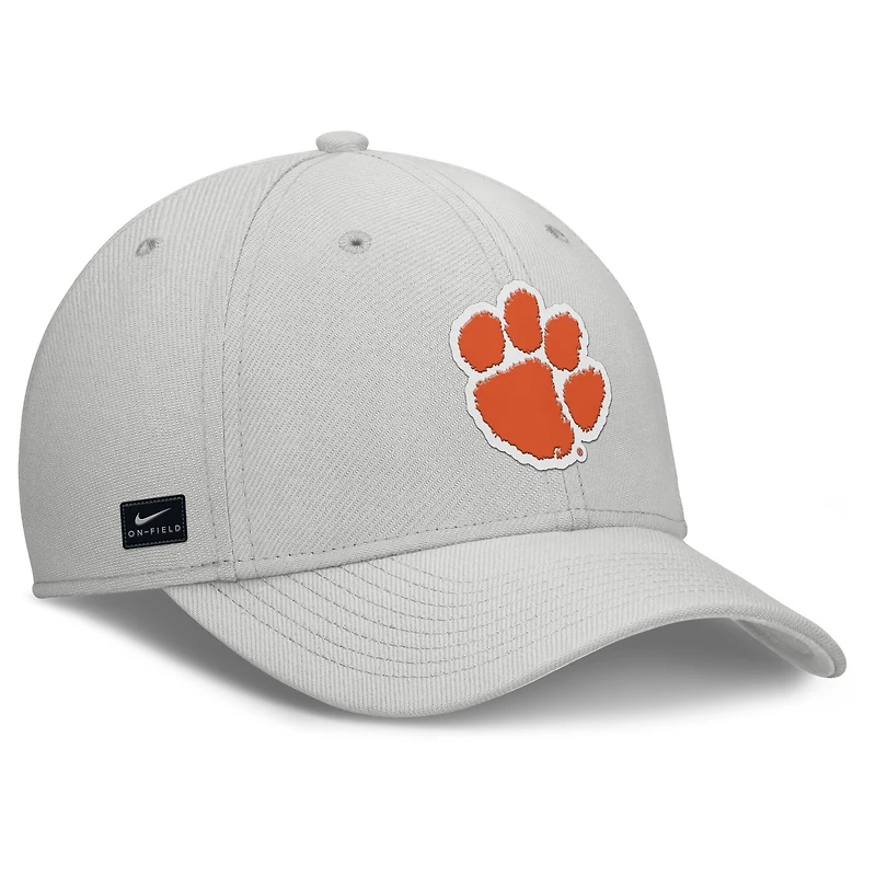 Casquette Nike grise Clemson Tigers Rise Practice Performance Flex pour homme