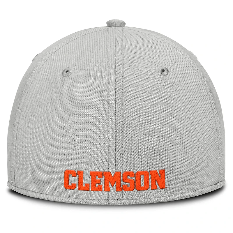 Casquette Nike grise Clemson Tigers Rise Practice Performance Flex pour homme