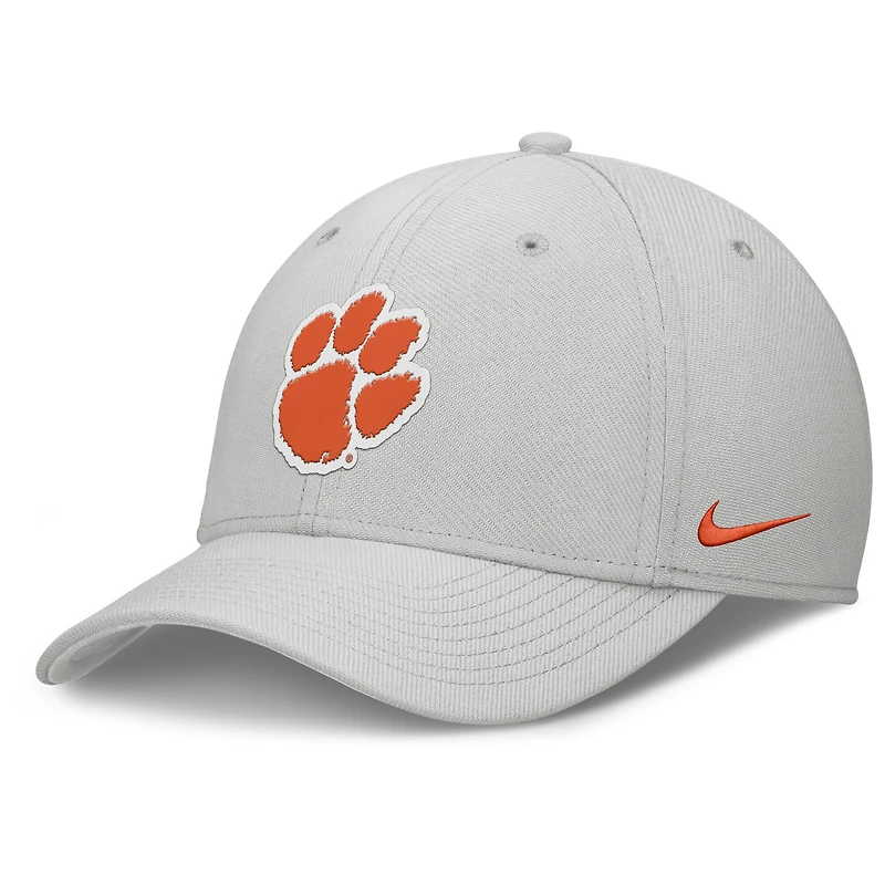 Casquette Nike grise Clemson Tigers Rise Practice Performance Flex pour homme