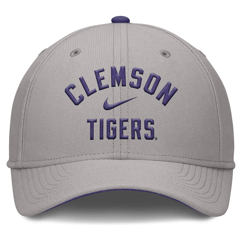 Men's Nike Gray Clemson Tigers Rise Prep Performance Flex Hat