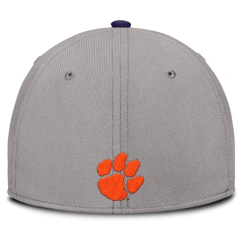 Men's Nike Gray Clemson Tigers Rise Prep Performance Flex Hat