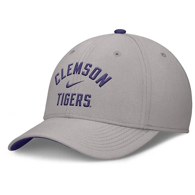 Casquette Nike grise Clemson Tigers Rise Prep Performance Flex pour homme