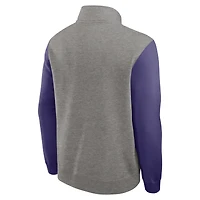 Men's Nike Heather Gray/Purple Clemson Tigers Club Fleece Half-Zip Pullover