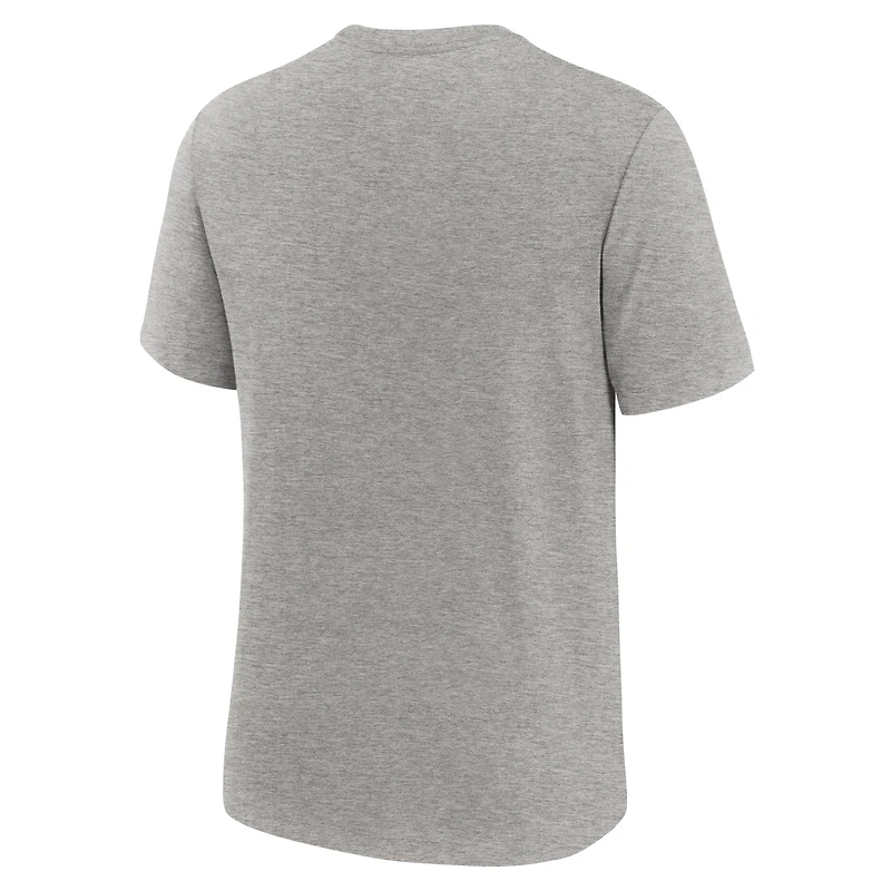 Men's Nike Heather Gray Clemson Tigers Arch Over Logo Tri-Blend T-Shirt