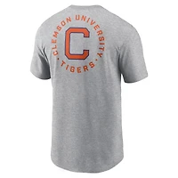 Men's Nike Heather Gray Clemson Tigers Campus 2-Hit T-Shirt