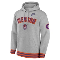 Sweat à capuche rétro Nike Clemson Tigers Legacy gris chiné pour homme