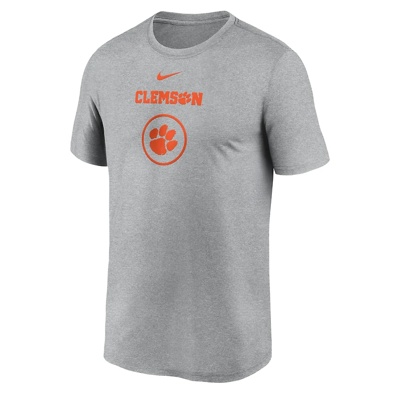 Men's Nike Heather Gray Clemson Tigers On-Court Basketball Practice Legend Dri-FIT T-Shirt