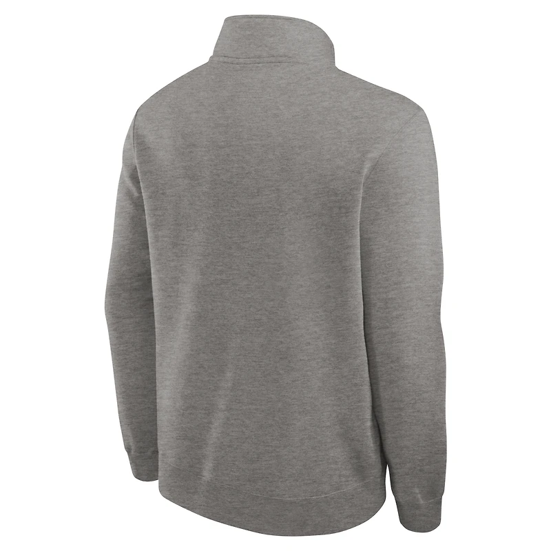 Pull Nike gris chiné Clemson Tigers Primetime Club à demi-zip pour homme