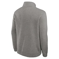 Pull Nike gris chiné Clemson Tigers Primetime Club à demi-zip pour homme