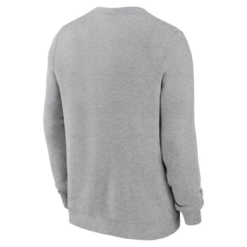 Men's Nike Heather Gray Clemson Tigers Primetime Primary Stack Pullover Sweatshirt