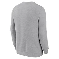 Men's Nike Heather Gray Clemson Tigers Primetime Primary Stack Pullover Sweatshirt