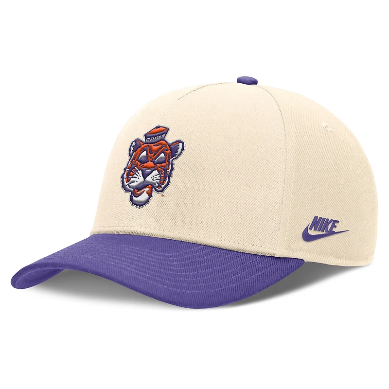 Men's Nike Natural/Purple Clemson Tigers Academic Rise Dri-FIT Adjustable Hat