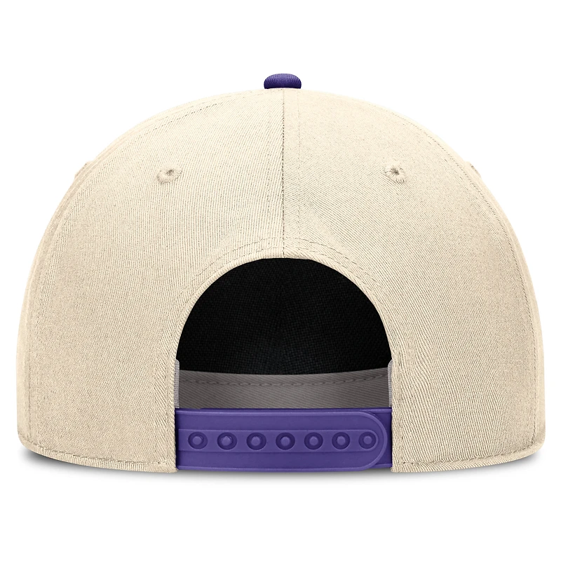 Casquette ajustable Nike Clemson Tigers Academic Rise Dri-FIT pour homme, coloris naturel/violet