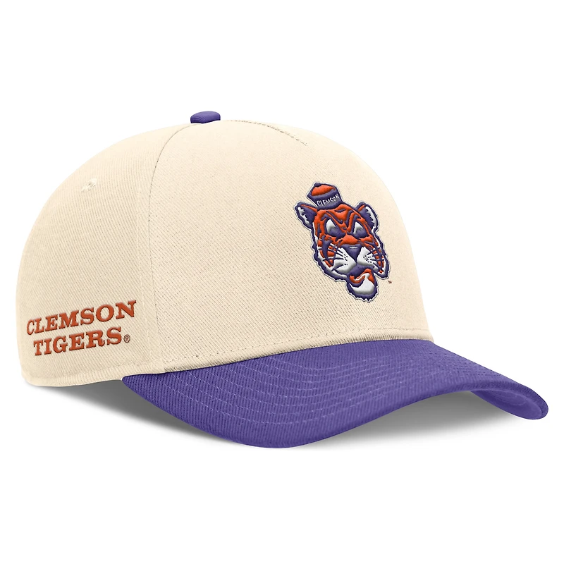 Men's Nike Natural/Purple Clemson Tigers Academic Rise Dri-FIT Adjustable Hat