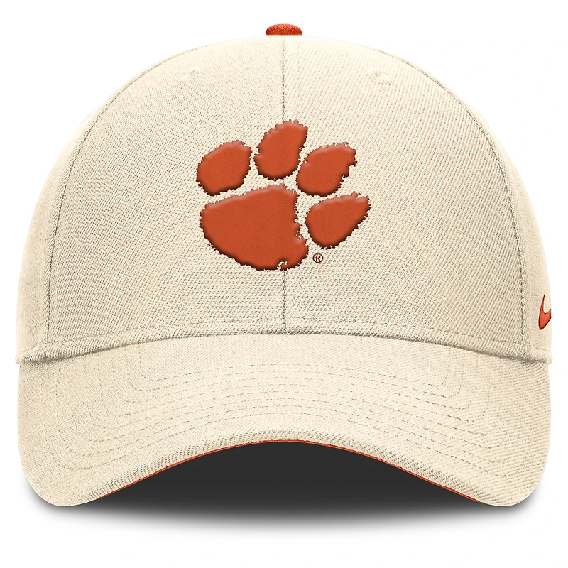 Men's Nike Natural Clemson Tigers Primetime Rise Dri-FIT Adjustable Hat