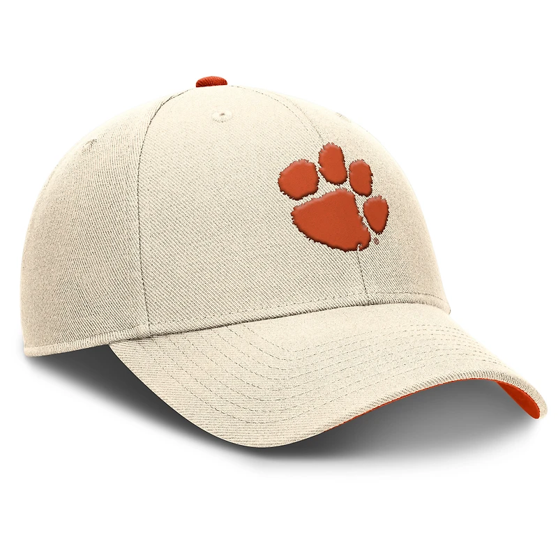 Men's Nike Natural Clemson Tigers Primetime Rise Dri-FIT Adjustable Hat