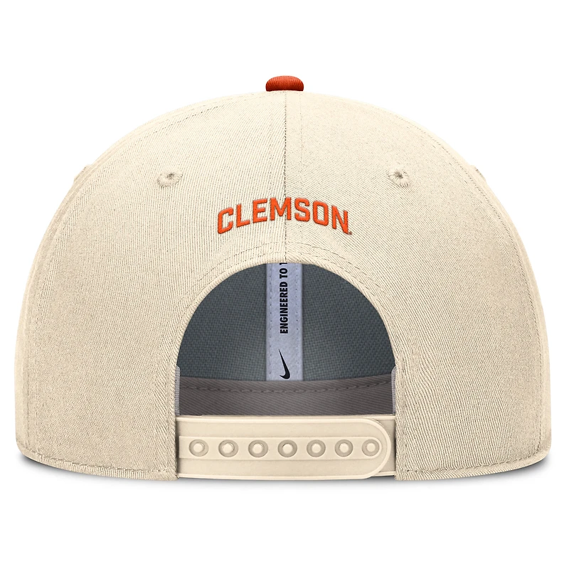 Men's Nike Natural Clemson Tigers Primetime Rise Dri-FIT Adjustable Hat