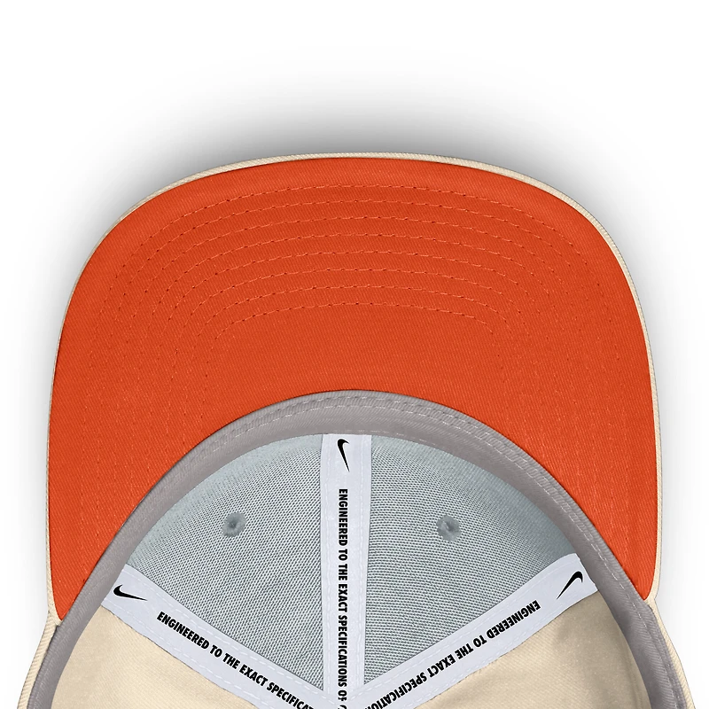 Men's Nike Natural Clemson Tigers Primetime Rise Dri-FIT Adjustable Hat