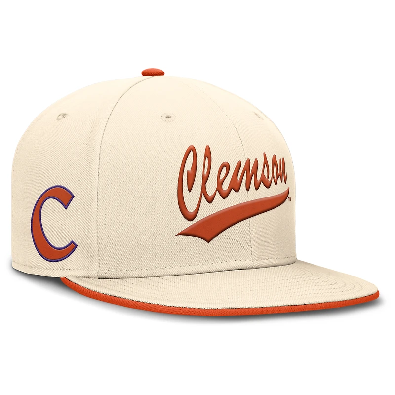 Men's Nike Natural Clemson Tigers Primetime True Dri-FIT Fitted Hat