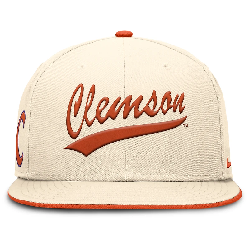 Men's Nike Natural Clemson Tigers Primetime True Dri-FIT Fitted Hat