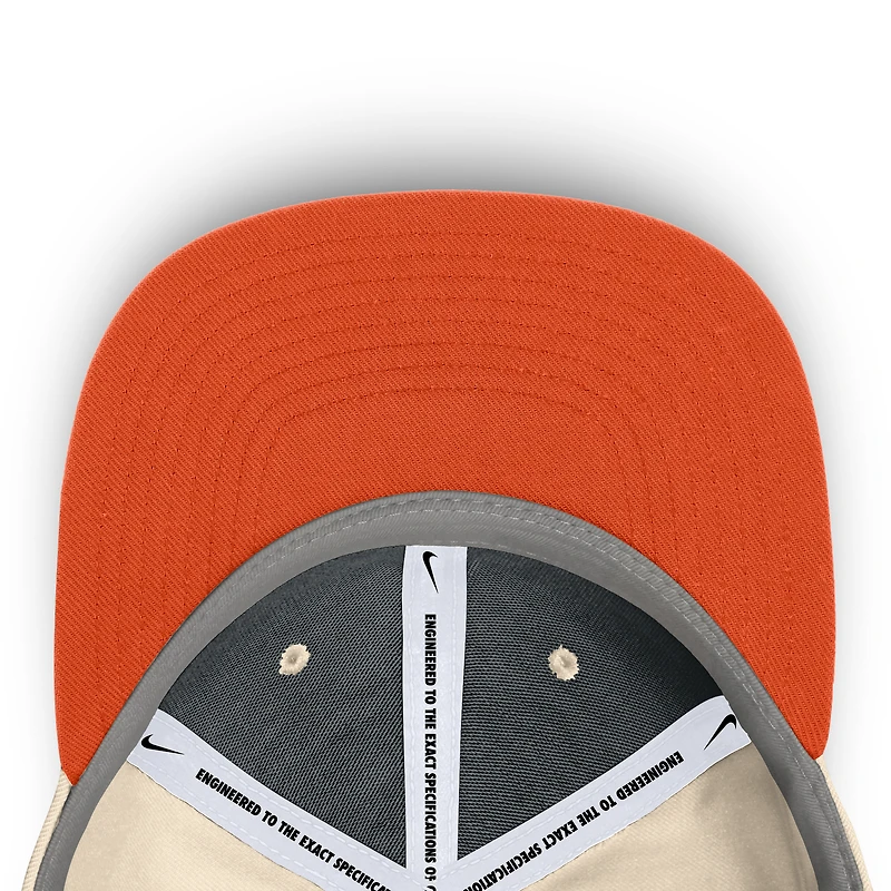 Casquette ajustée Nike Natural Clemson Tigers Primetime True Performance pour homme